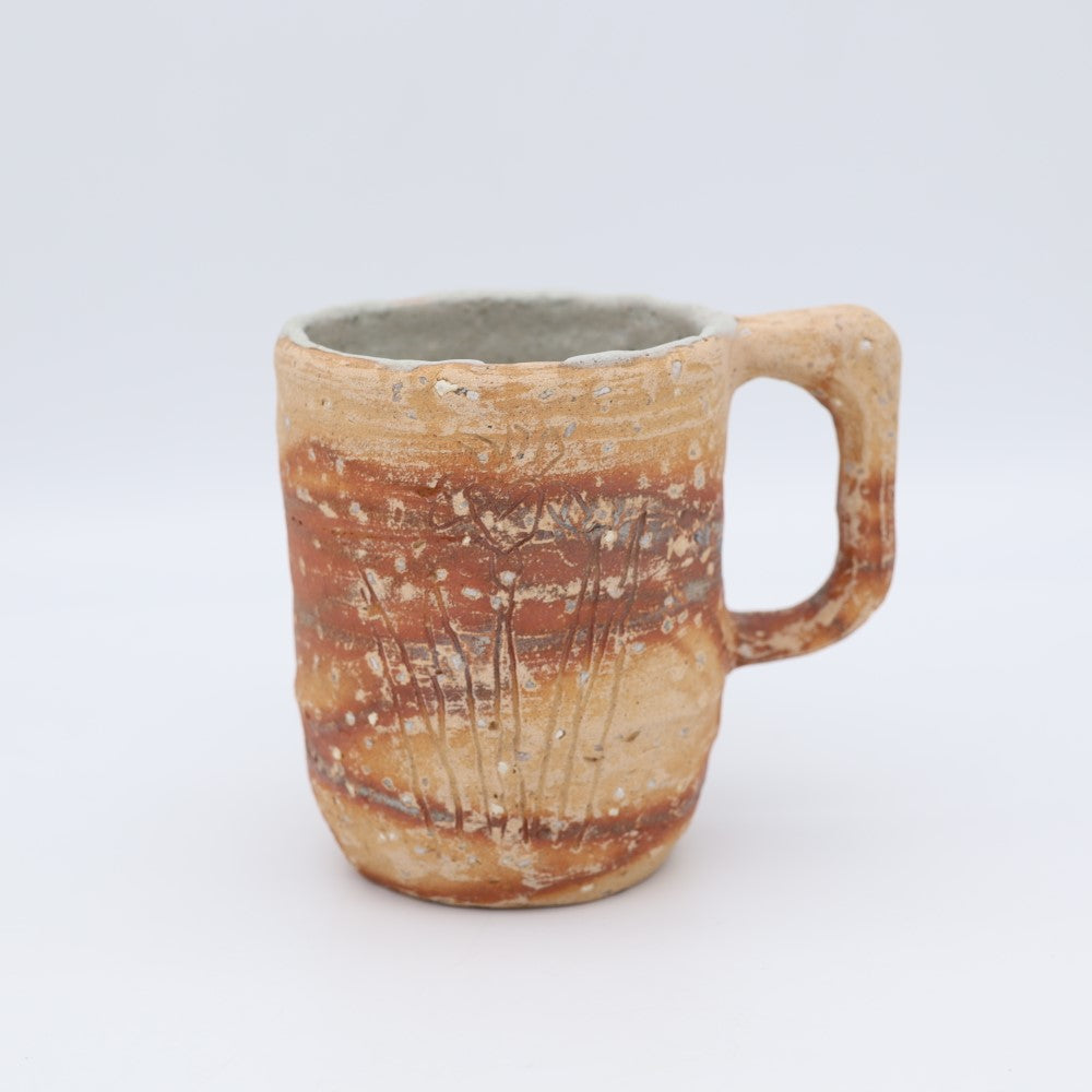 水野正善 火襷マグカップ細 大 - マグカップ・スープカップ | 益子焼 陶庫