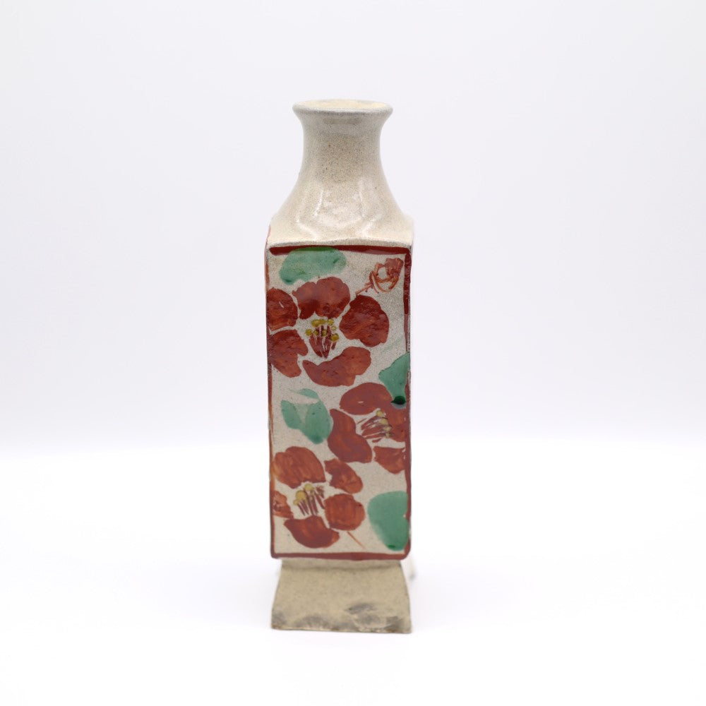 饗庭孝昌 赤絵椿文角瓶 - その他 | 益子焼 陶庫