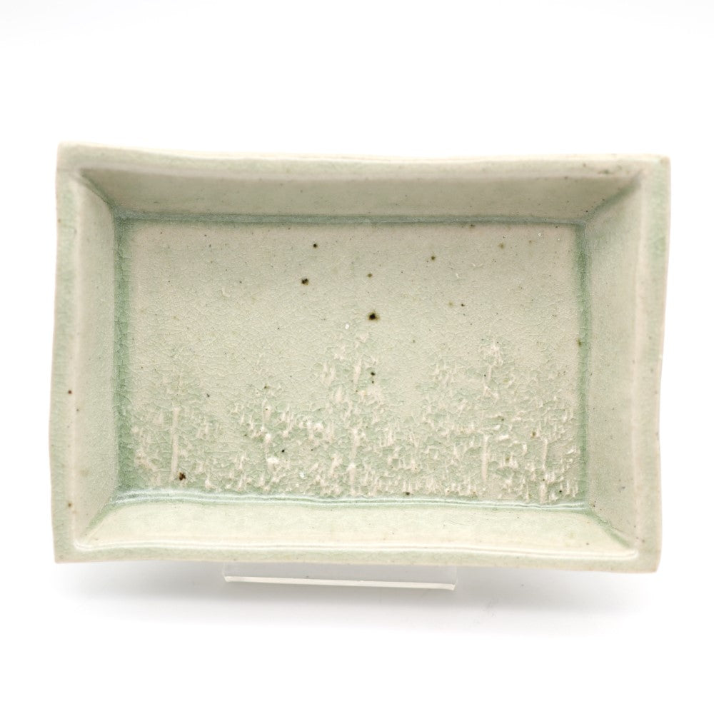 饗庭孝昌 青磁長方皿 境木 - 角皿・楕円皿 | 益子焼 陶庫