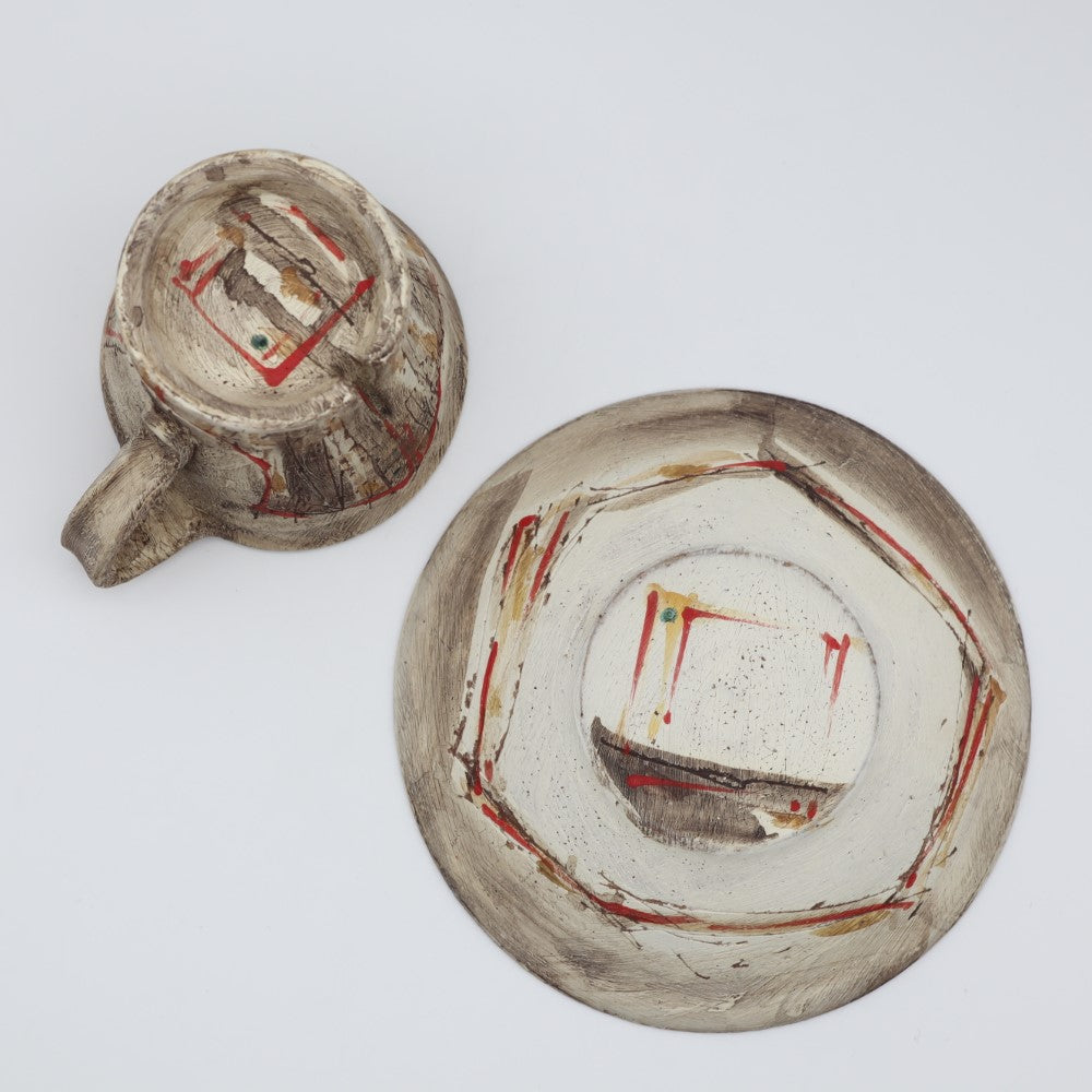 沼野秀章 刻ム音 カップ&ソーサー 画像7 - カップ・茶器 | 益子焼 陶庫