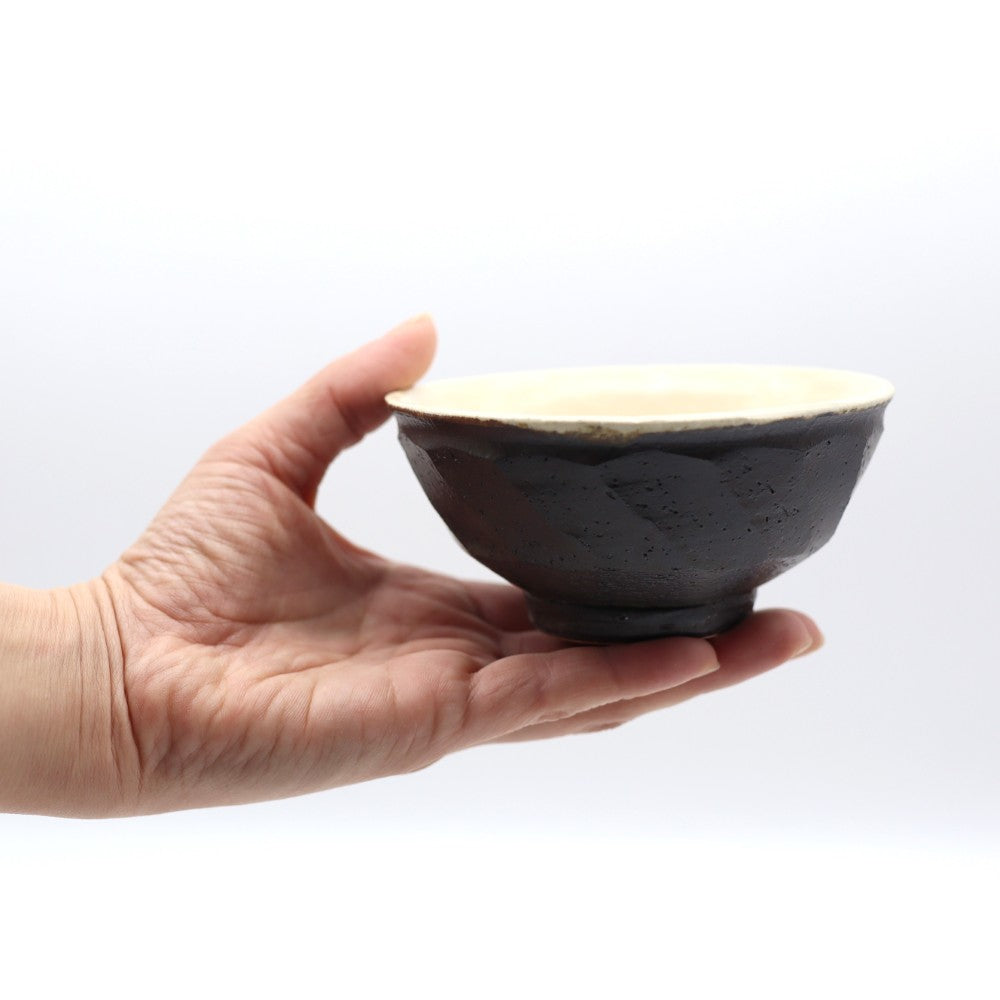 小峰尚 黒釉面取飯碗 小 画像6 - 碗・飯碗 | 益子焼 陶庫