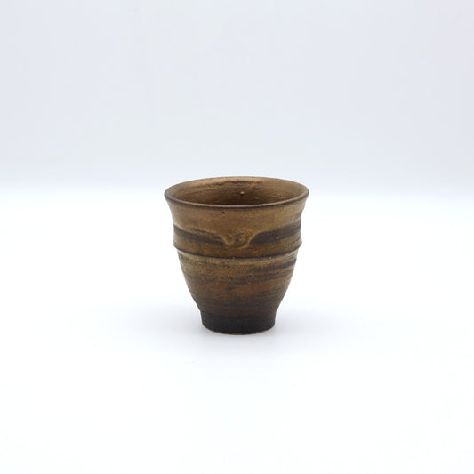 萩原芳典 黒マット釉ぐい呑 別角度 - 酒器 | 益子焼 陶庫