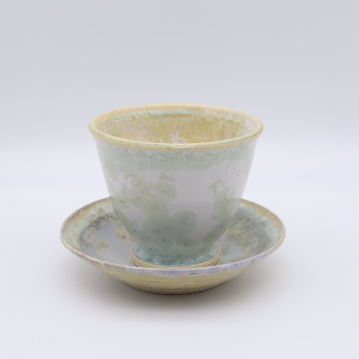 三田和実 煎茶カップ&ソーサー グレー - 茶器・コーヒー・ティー | 益子焼 陶庫