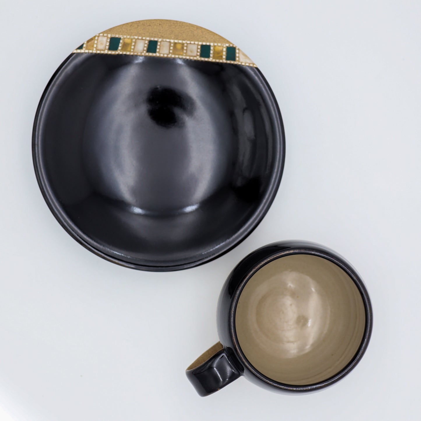 向山文也 象嵌珈琲碗皿 黒 画像6 - 茶器・コーヒー・ティー | 益子焼 陶庫