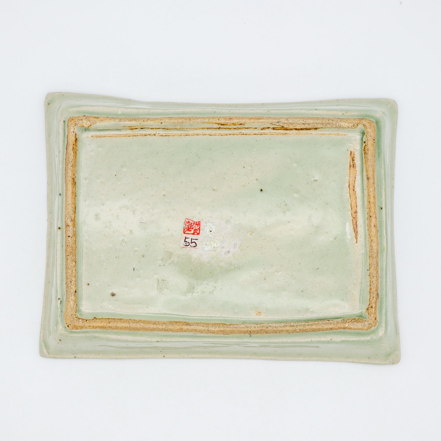 饗庭孝昌 青磁長方皿 サイズ感 - 角皿・楕円皿 | 益子焼 陶庫