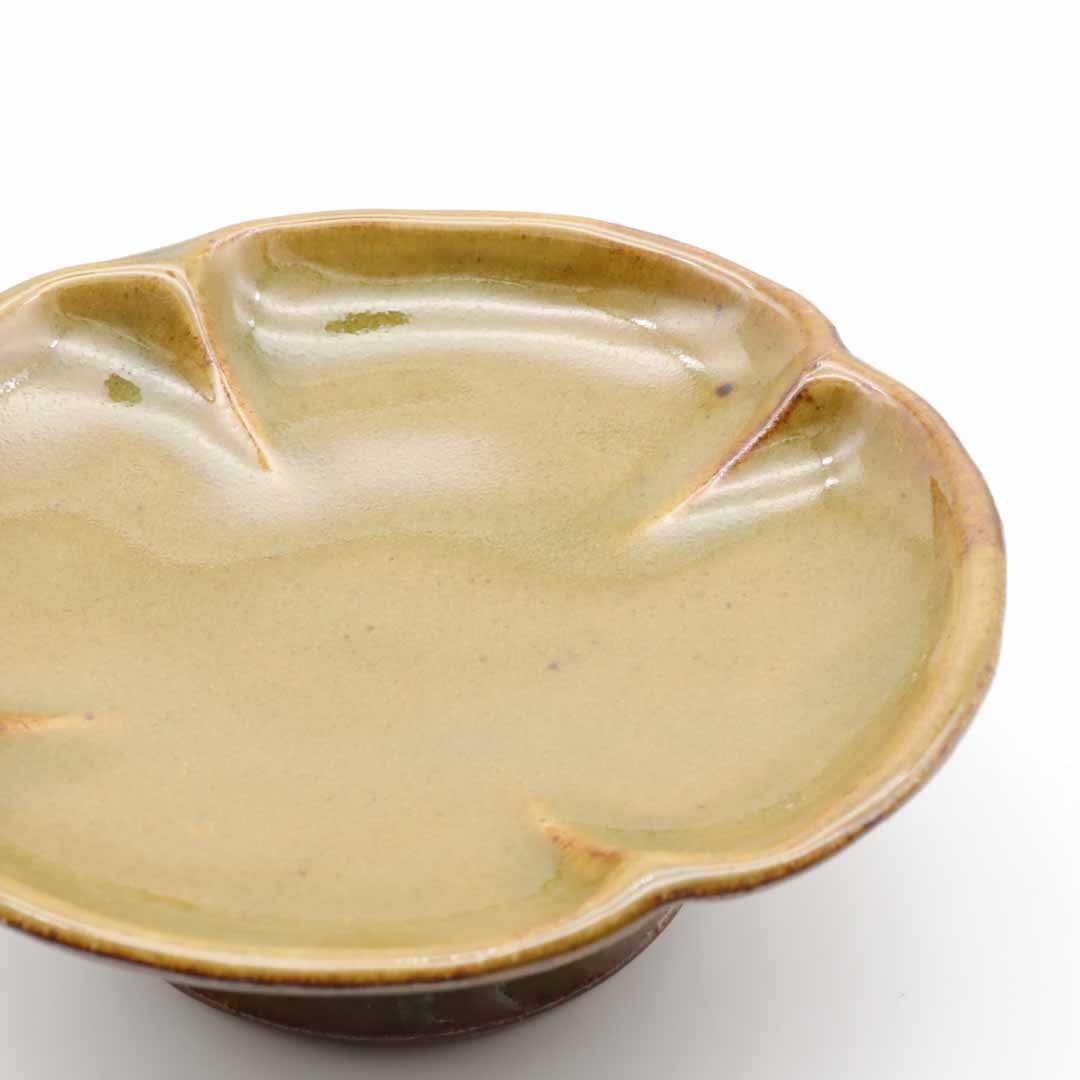 笠原良子 飴釉4寸高台皿 - その他 | 益子焼 陶庫