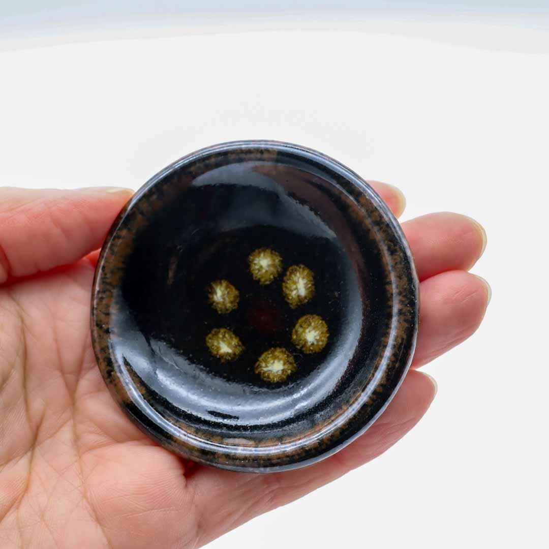 【萩原芳典】極豆皿_黒釉