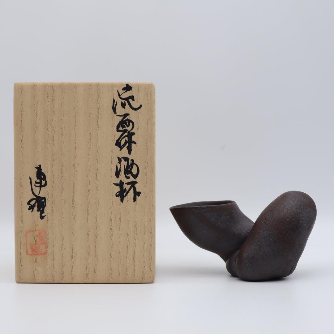 小峰尚 流面体酒杯 桐箱付 - 酒器 | 益子焼 陶庫