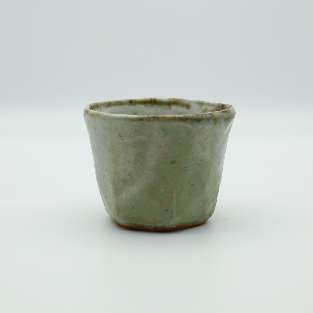 水野正善 白釉面取カップ - カップ・湯呑・猪口 | 益子焼 陶庫