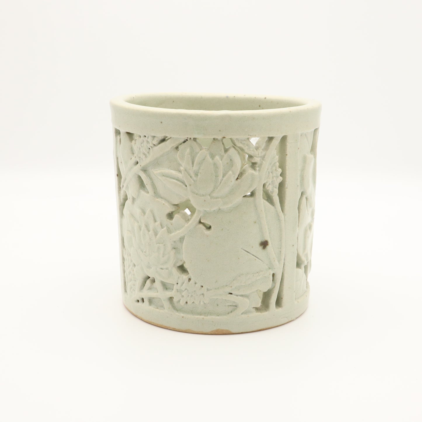 饗庭孝昌 青磁透彫水草文筆筒 - その他 | 益子焼 陶庫