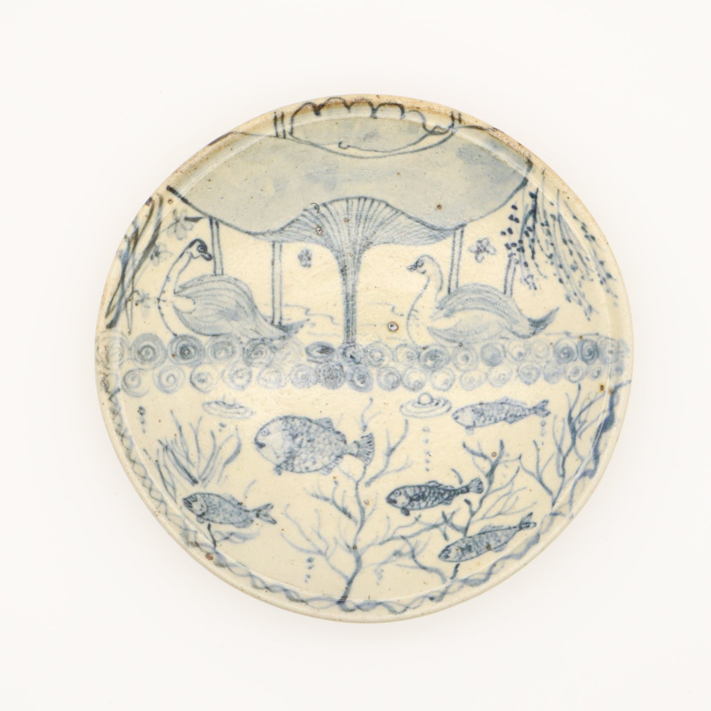 饗庭孝昌 呉須絵皿 - 丸皿 | 益子焼 陶庫