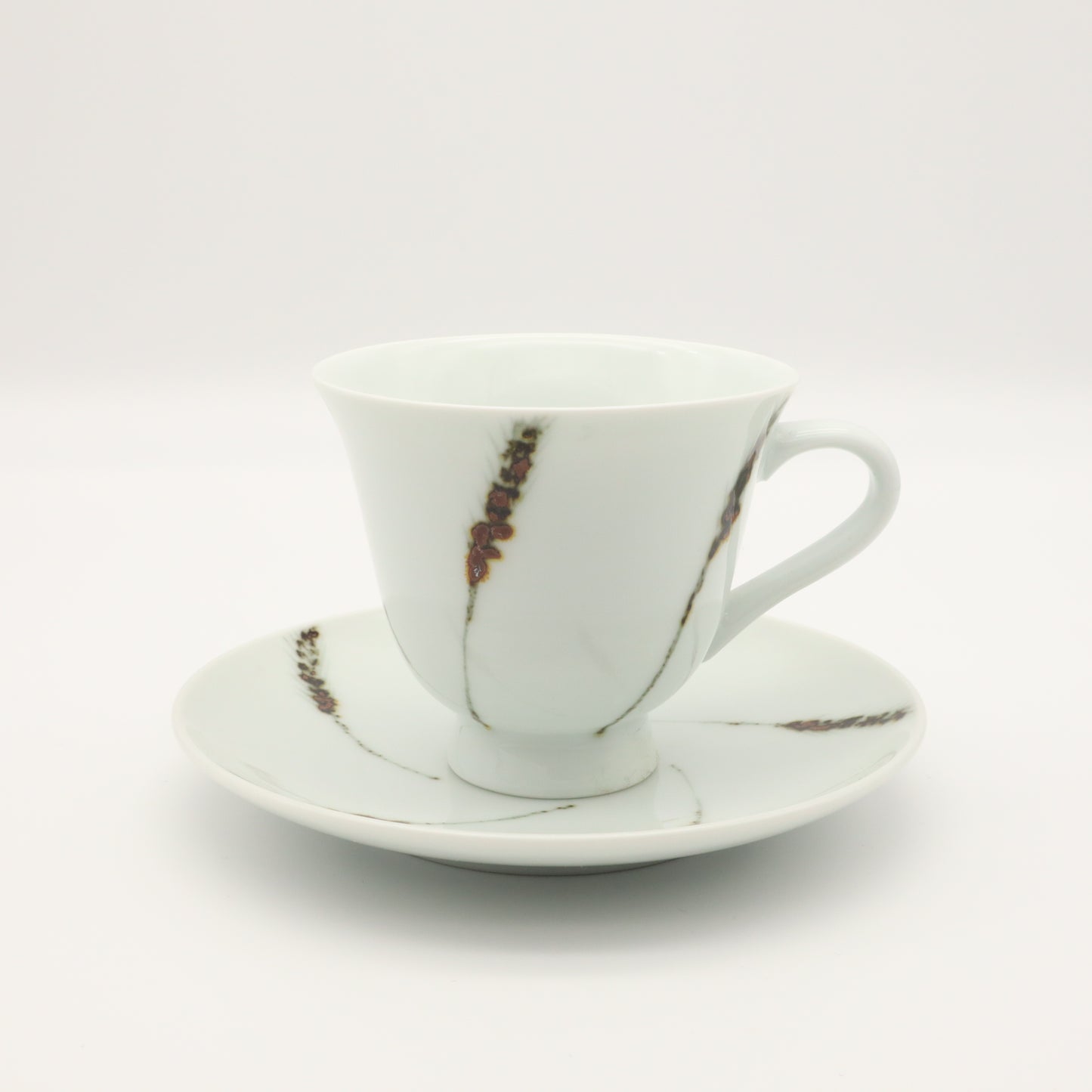おおむら美土里 鉄砂麦図コーヒーカップ&ソーサー - 茶器・コーヒー・ティー | 益子焼 陶庫