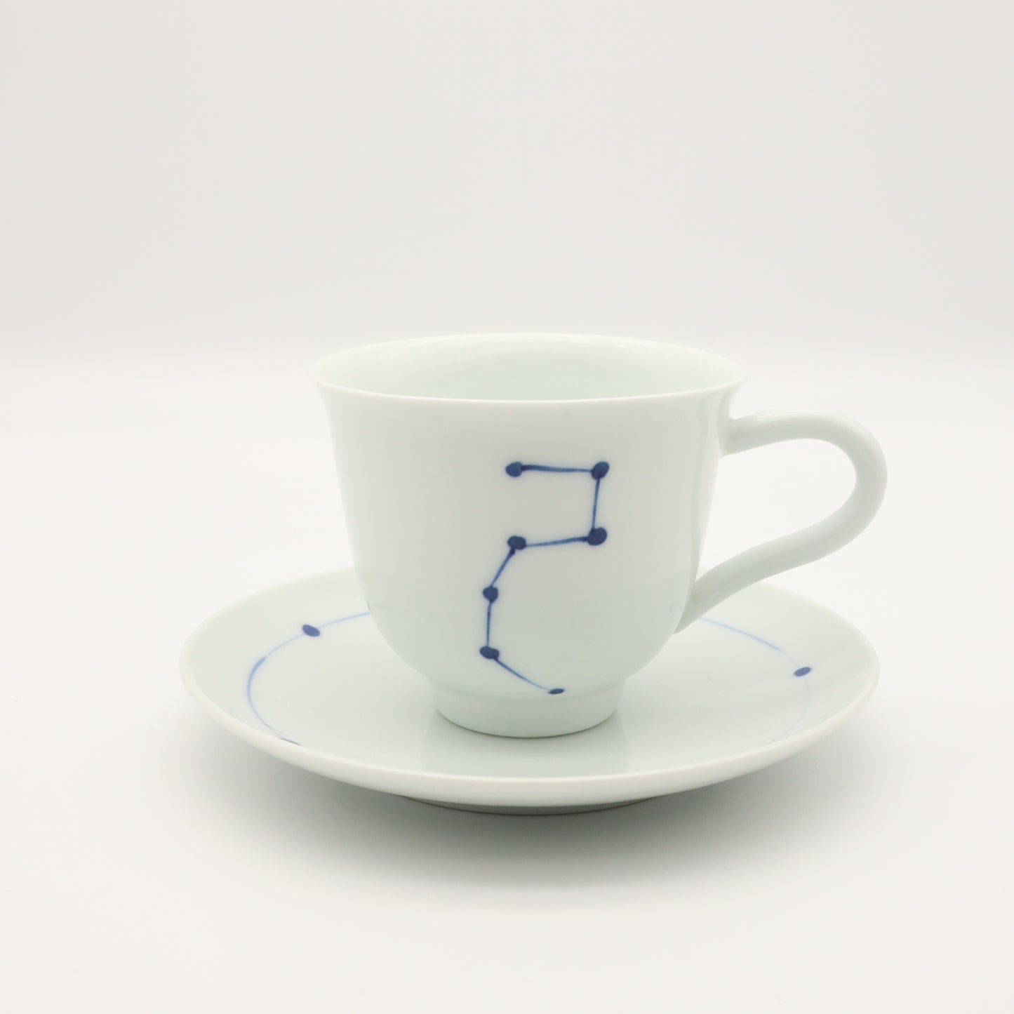 おおむら美土里 染付北斗七星図コーヒーカップ&ソーサー - 茶器・コーヒー・ティー | 益子焼 陶庫