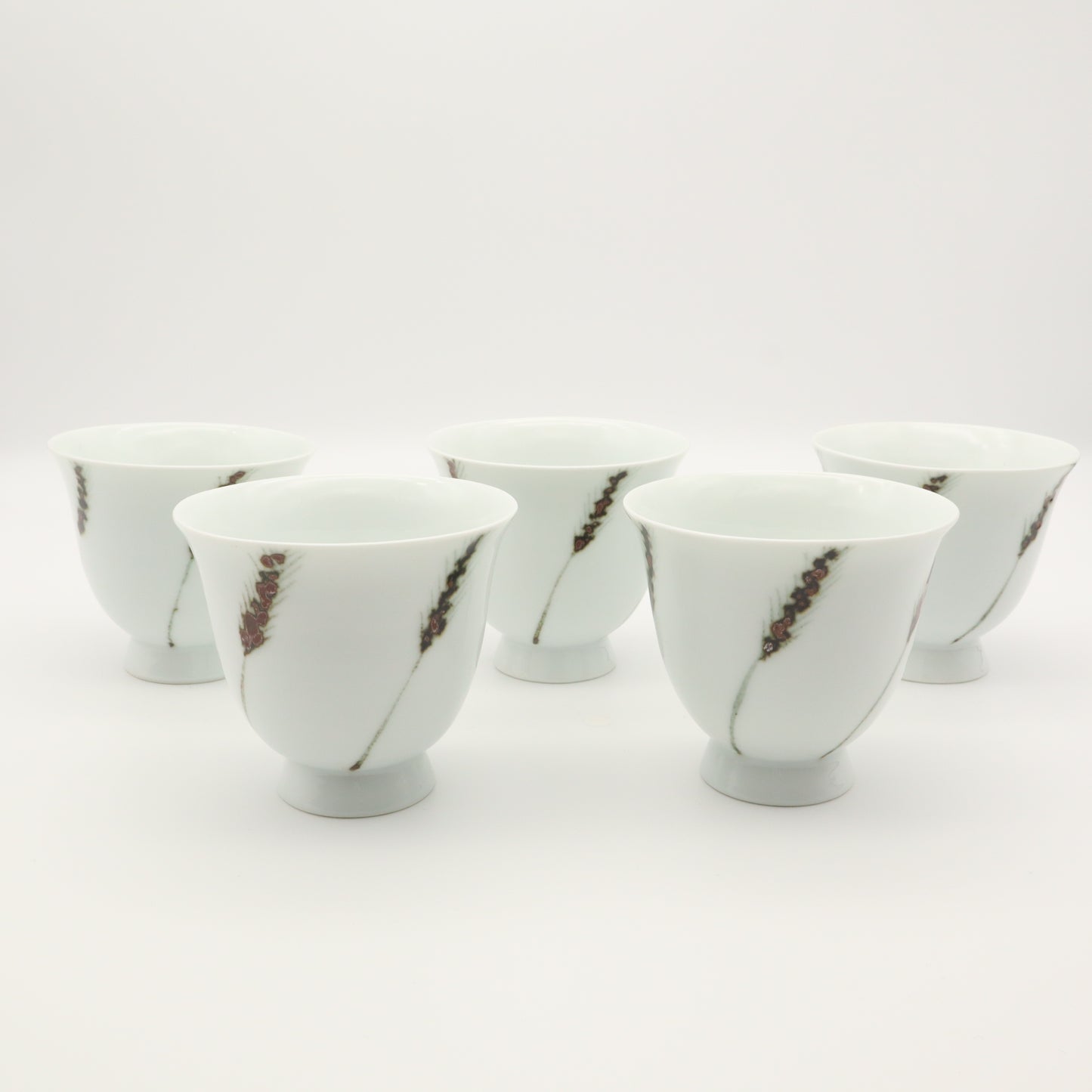 おおむら美土里 鉄砂麦図煎茶碗揃 - 茶器・コーヒー・ティー | 益子焼 陶庫