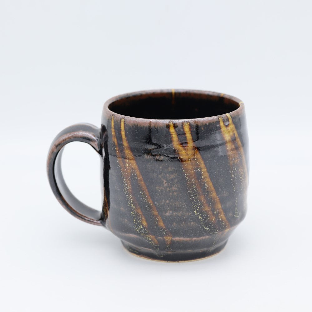 [Yoshinori Hagiwara] Black Glazed Line Design Mug