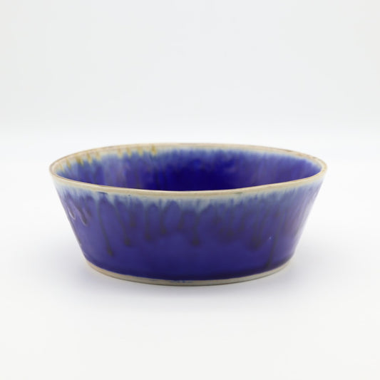 [Saito Osamu] Blue glazed round bowl