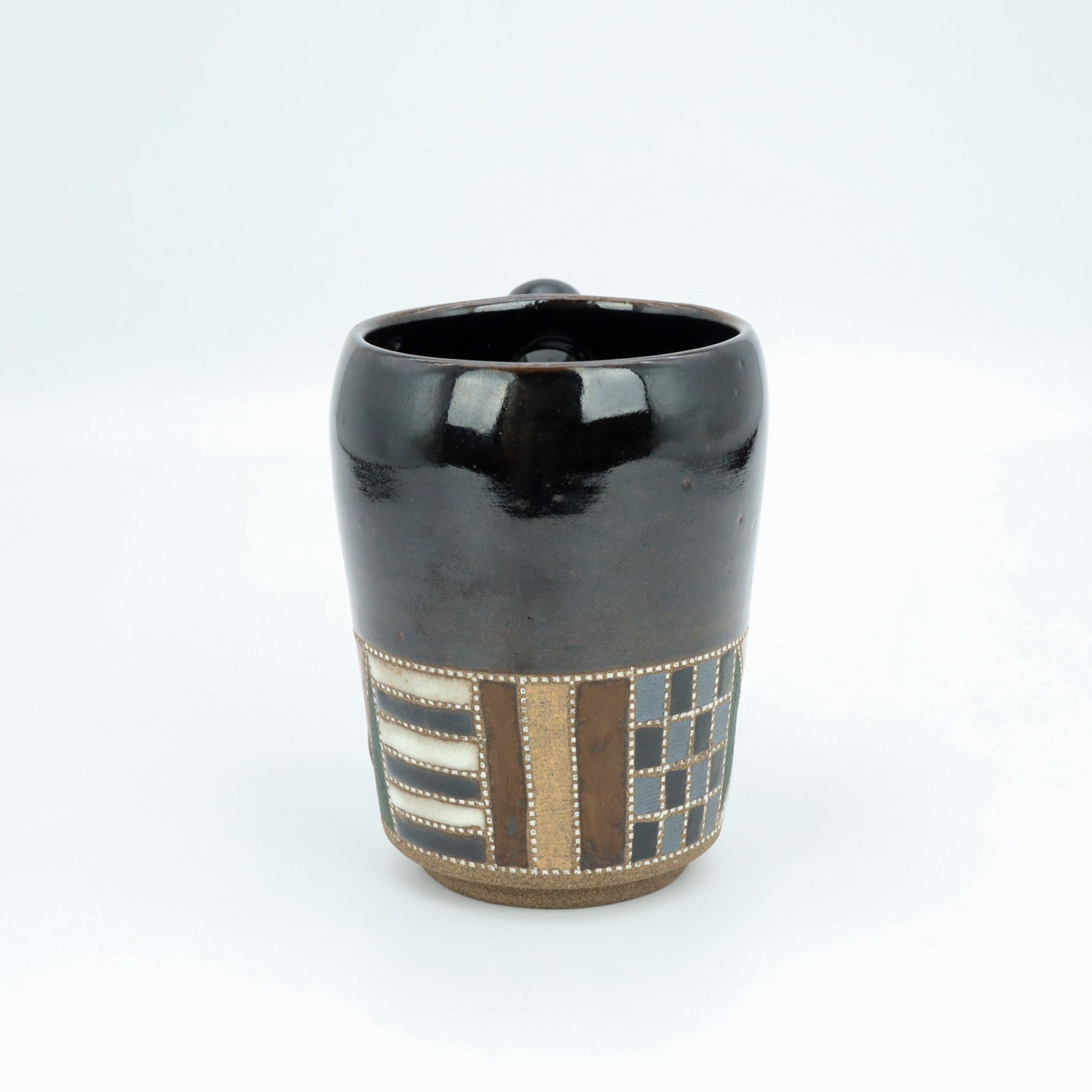 [Mukaiyama Fumiya] Inlaid glazed katakuchi sake cup