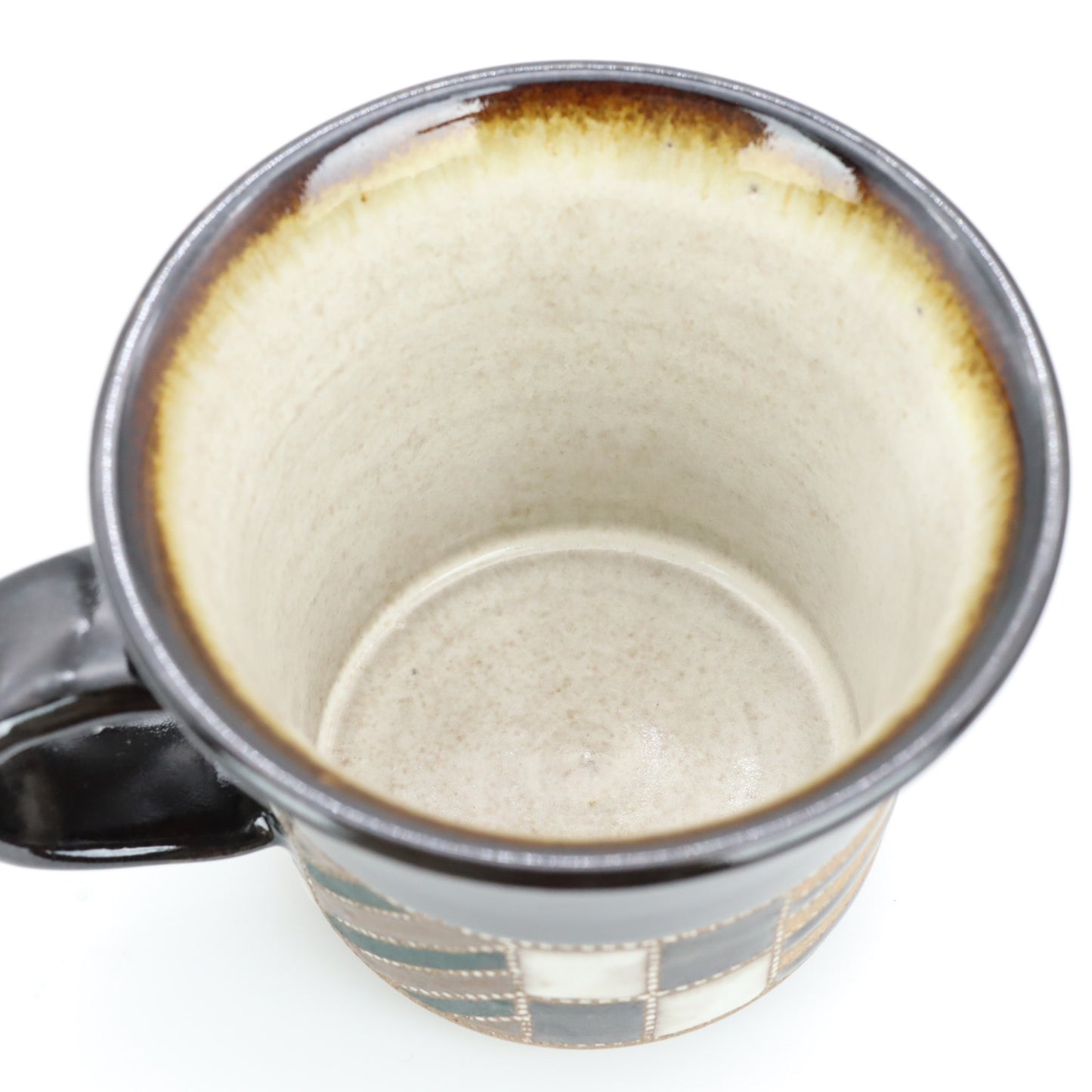 [Mukaiyama Fumiya] Inlaid glaze coffee cup and plate with border pattern