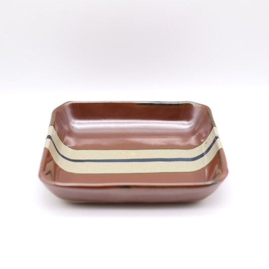 [Masataka Otsuka] Persimmon glazed square bowl, small