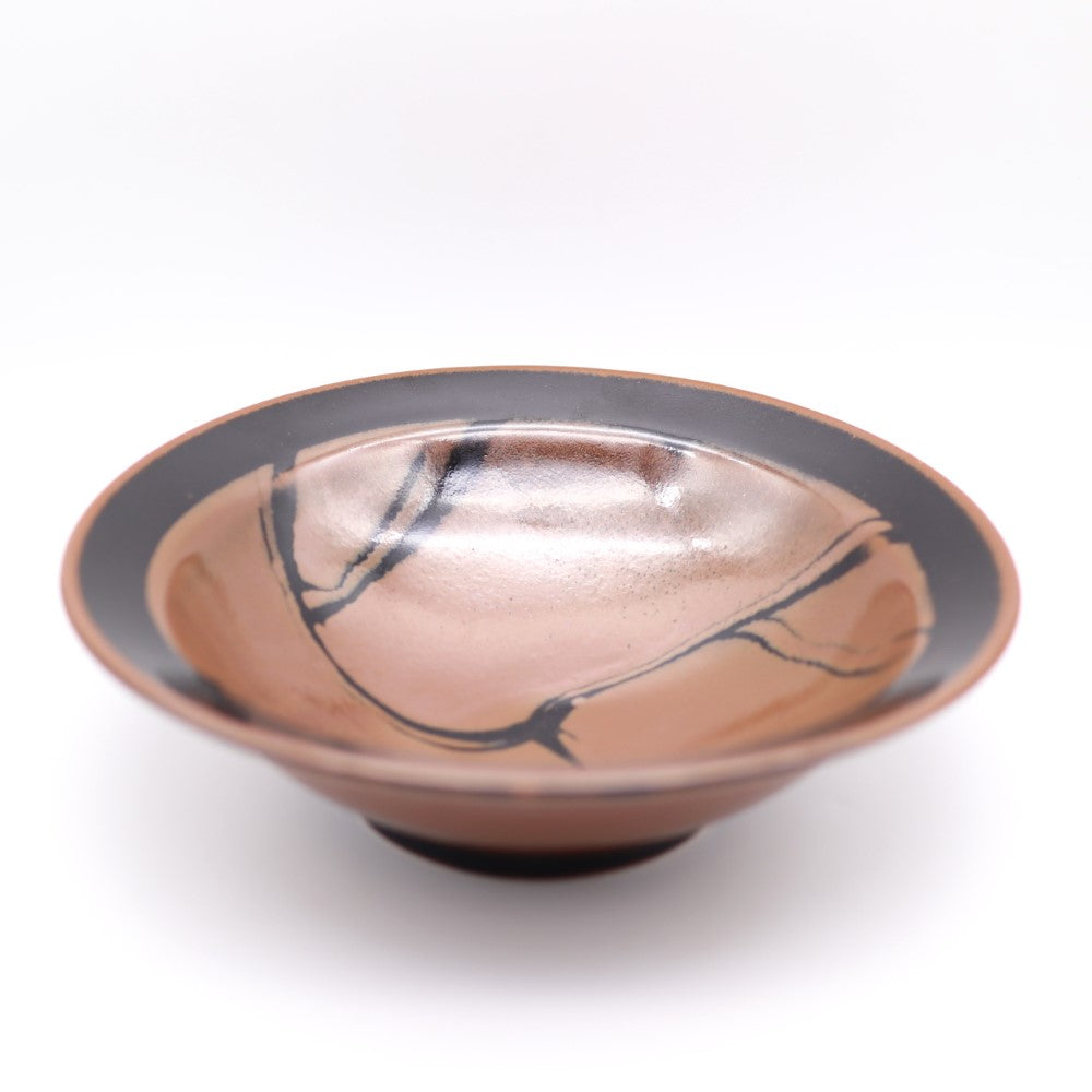[Hagiwara Yoshinori] Persimmon glazed bowl