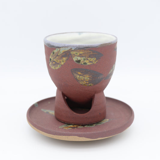 [Komine Takashi] Leaf design cup and saucer