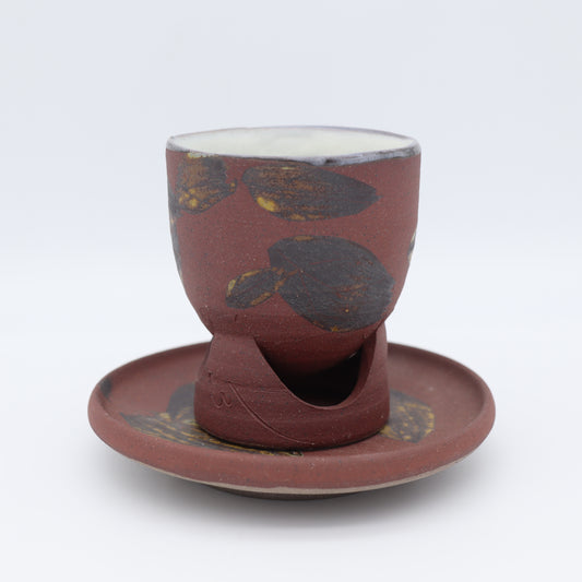 [Komine Takashi] Leaf design cup and saucer
