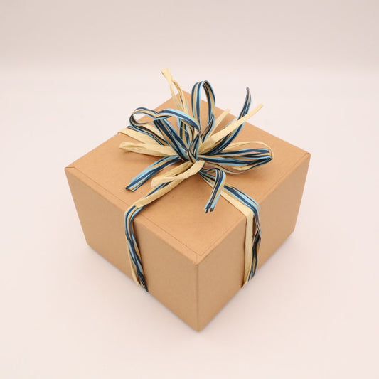 Washi paper box + blue ribbon
