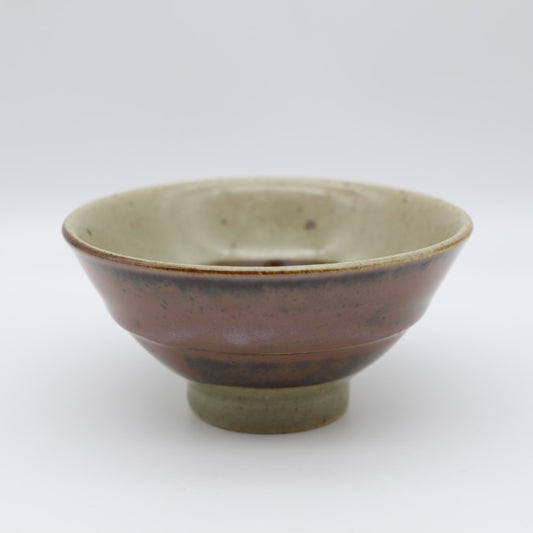 [Hagiwara Yoshinori] Persimmon glaze rice bowl