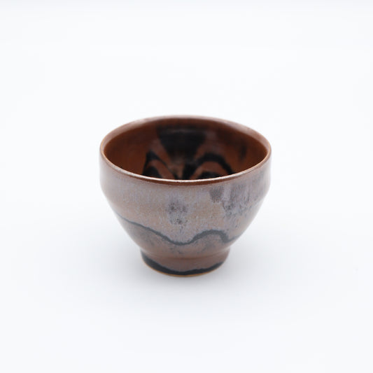 [Hagiwara Yoshinori] Persimmon glaze lined sake cup