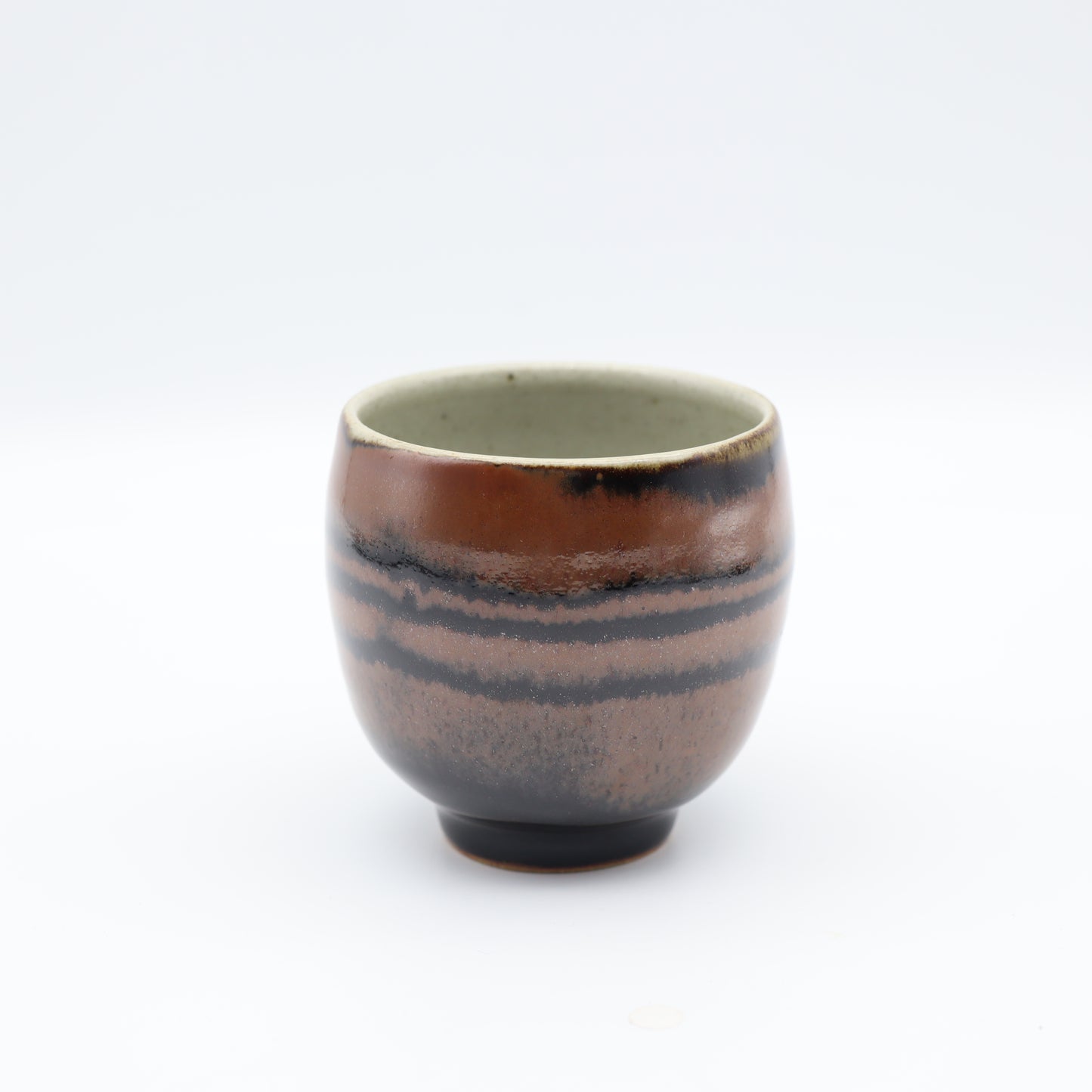 [Hagiwara Yoshinori] Persimmon glaze lined teacup