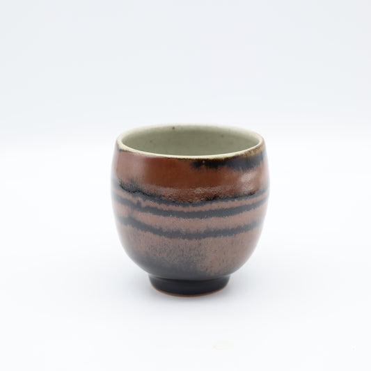 [Hagiwara Yoshinori] Persimmon glaze lined teacup