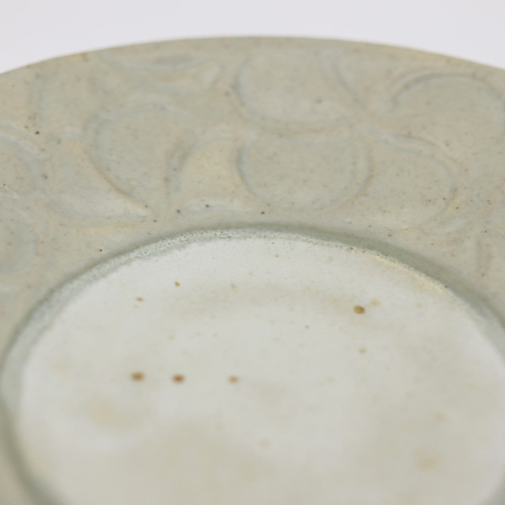 [Yoshiko Kasahara] Ground glaze floral pattern plate, 8 inches