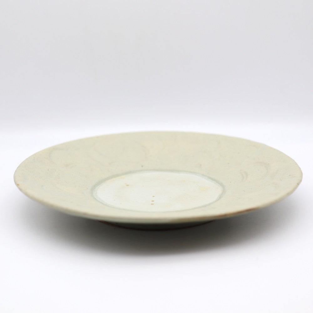 [Yoshiko Kasahara] Ground glaze floral pattern plate, 8 inches