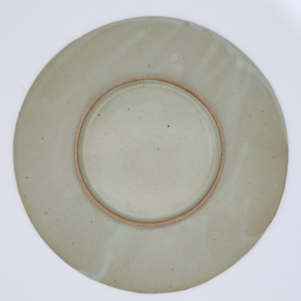 [Yoshiko Kasahara] Ground glaze floral pattern plate, 8 inches