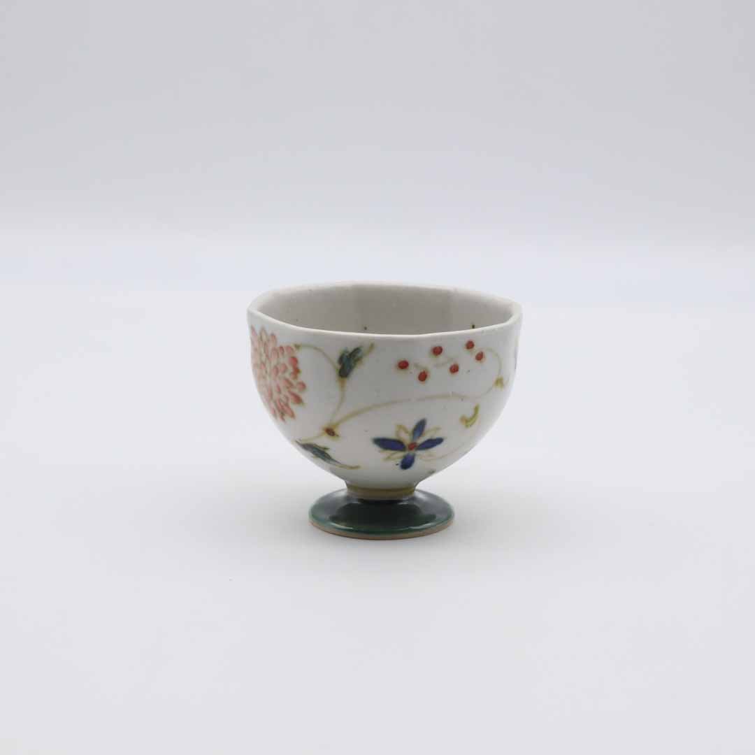相上暁美 高台茶杯 花唐草 - 茶器・コーヒー・ティー | 益子焼 陶庫
