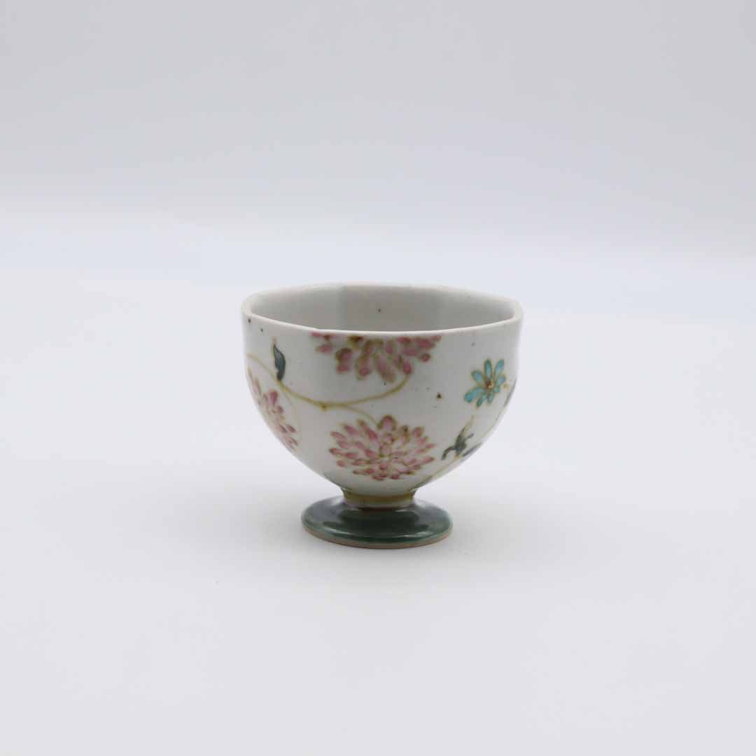 相上暁美 高台茶杯 花唐草 - 茶器・コーヒー・ティー | 益子焼 陶庫