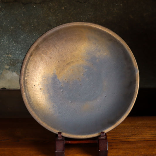 [Yoshinori Hagiwara] Black Matte Glazed Large Plate