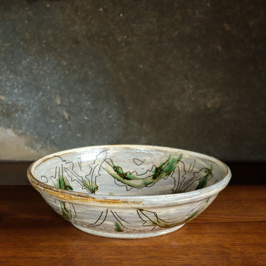 [Rieko Yura] Large Oribe Plate