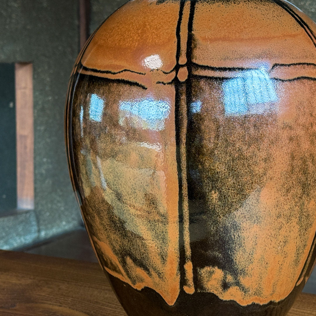 [Hagiwara Yoshinori] Persimmon Glazed Vase