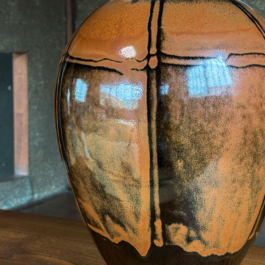 [Hagiwara Yoshinori] Persimmon Glazed Vase