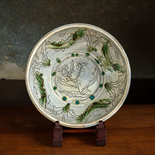 [Rieko Yura] Large Oribe Plate
