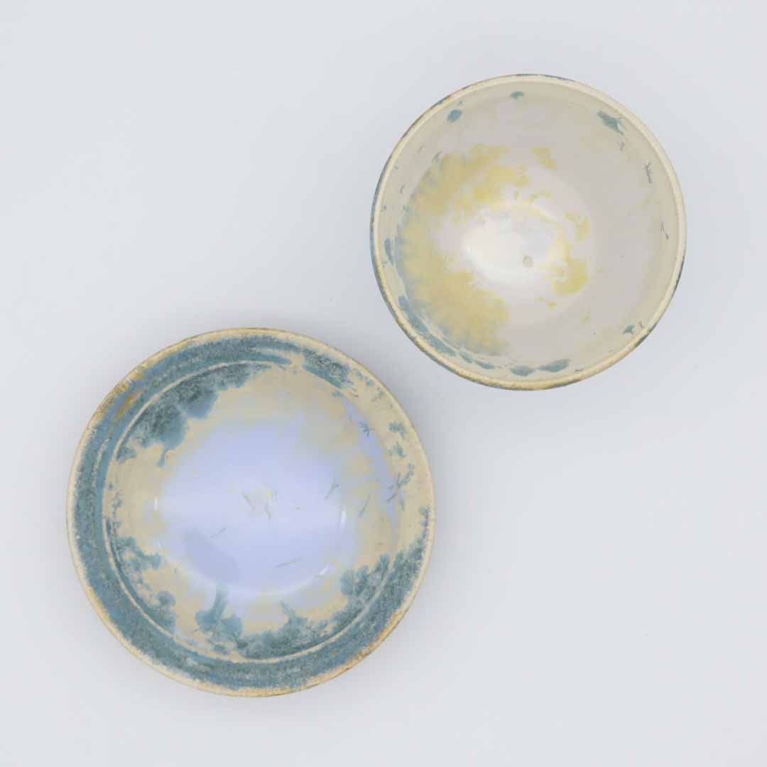 三田和実 煎茶カップ＆ソーサー 青 - カップ・湯呑・猪口 | 益子焼 陶庫
