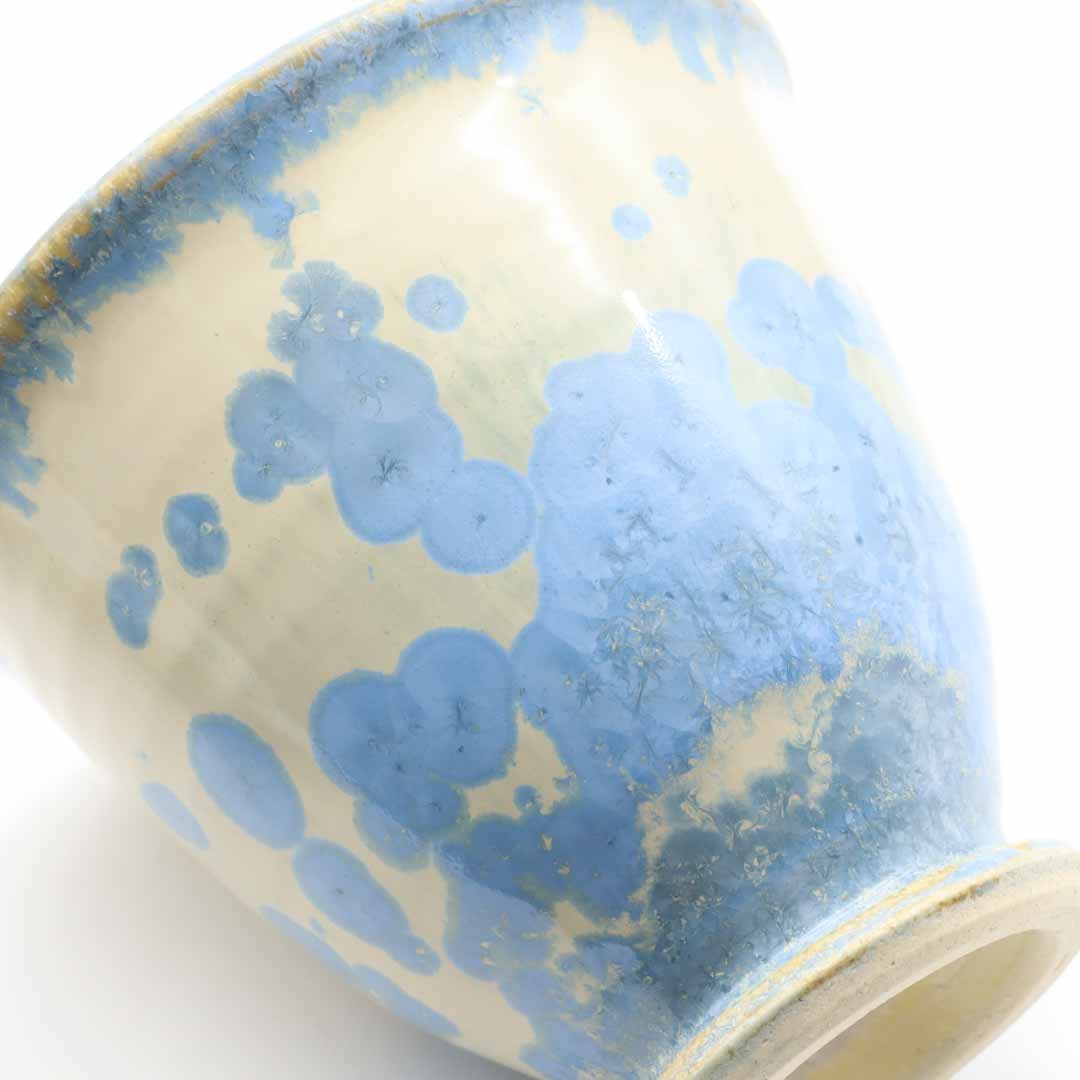 三田和実 煎茶カップ＆ソーサー 青 - カップ・湯呑・猪口 | 益子焼 陶庫