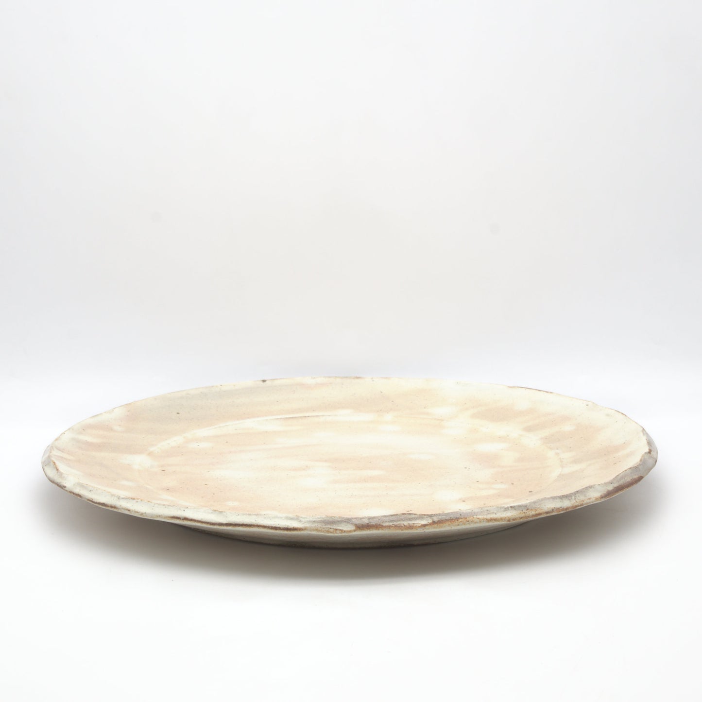 田山健司 粉引リブ皿 - 丸皿 | 益子焼 陶庫