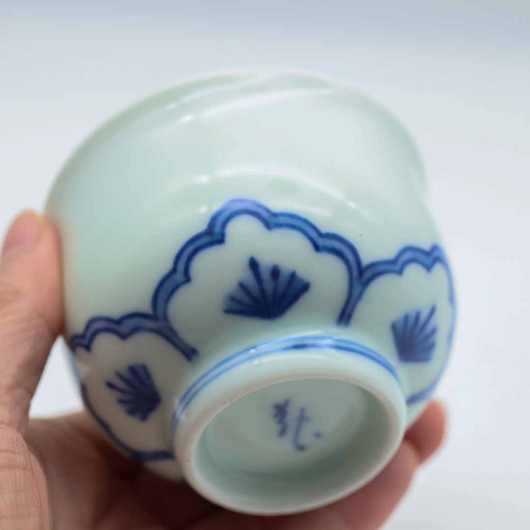 【おおむら美土里】染付蓮弁文煎茶碗
