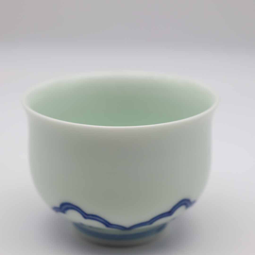 【おおむら美土里】染付蓮弁文煎茶碗