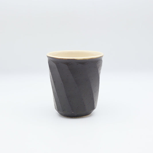 小峰尚 黒釉面取湯呑 - カップ・湯呑・猪口 | 益子焼 陶庫