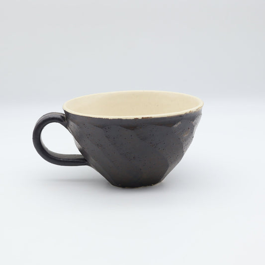 小峰尚 黒釉面取スープカップ - マグカップ・スープカップ | 益子焼 陶庫