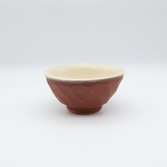 小峰尚 赤化粧面取飯碗 小 - 碗・飯碗 | 益子焼 陶庫