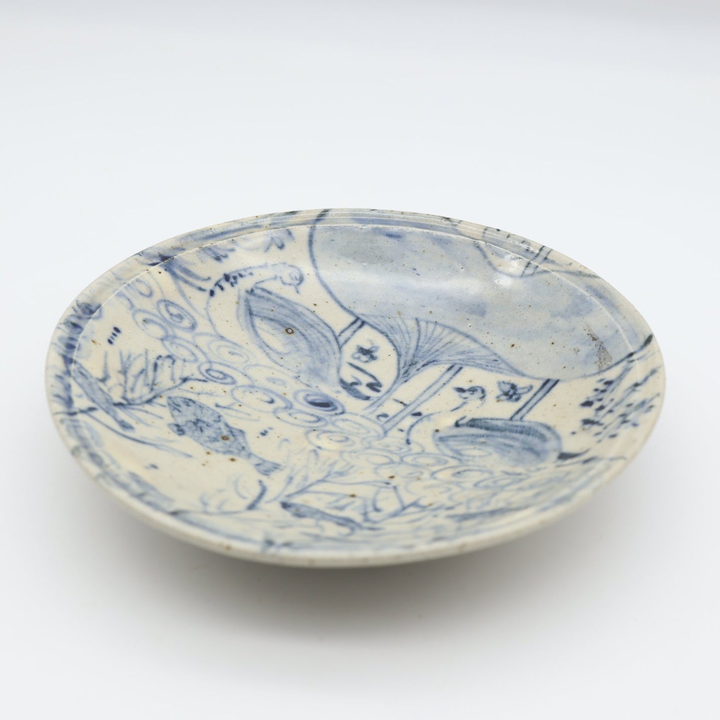 饗庭孝昌 呉須絵五寸皿 - 丸皿 | 益子焼 陶庫